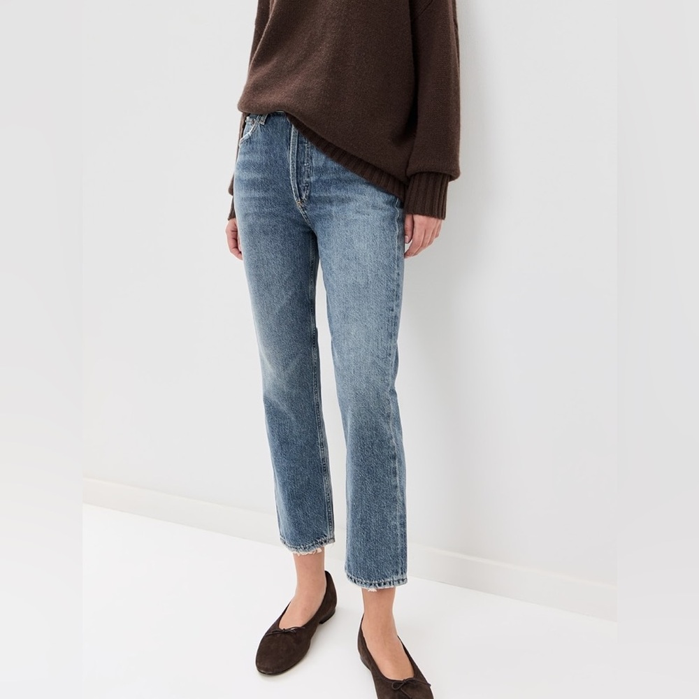 Agolde Riley High Rise Straight Leg Crop Jeans